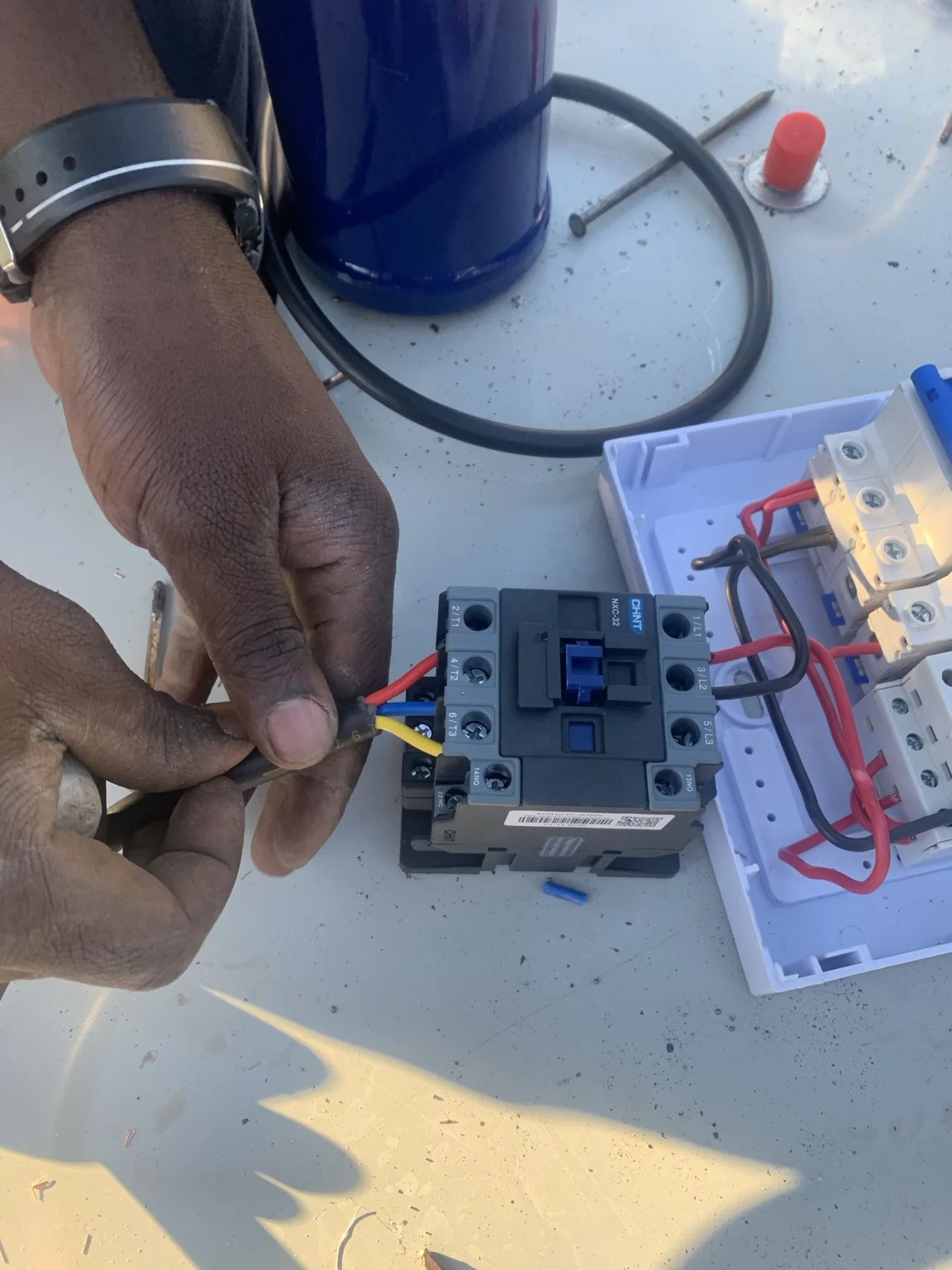 Electrical control wiring work